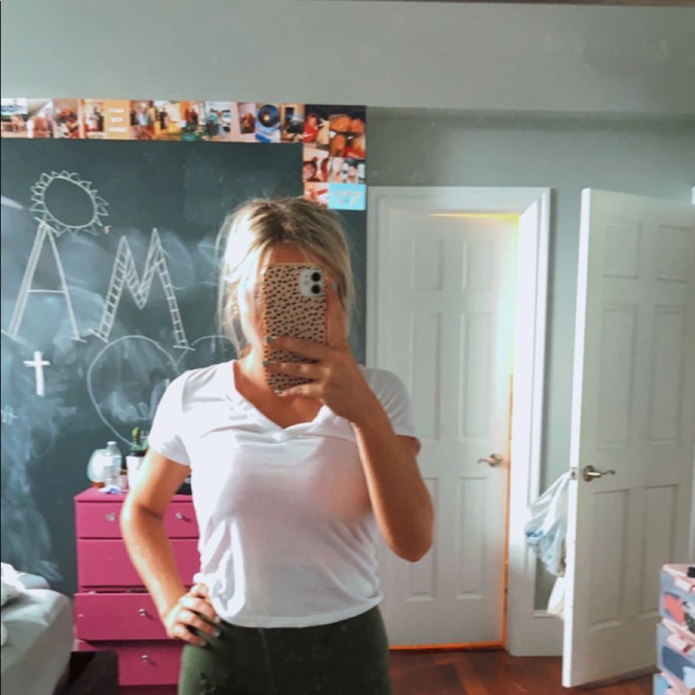 white v-neck